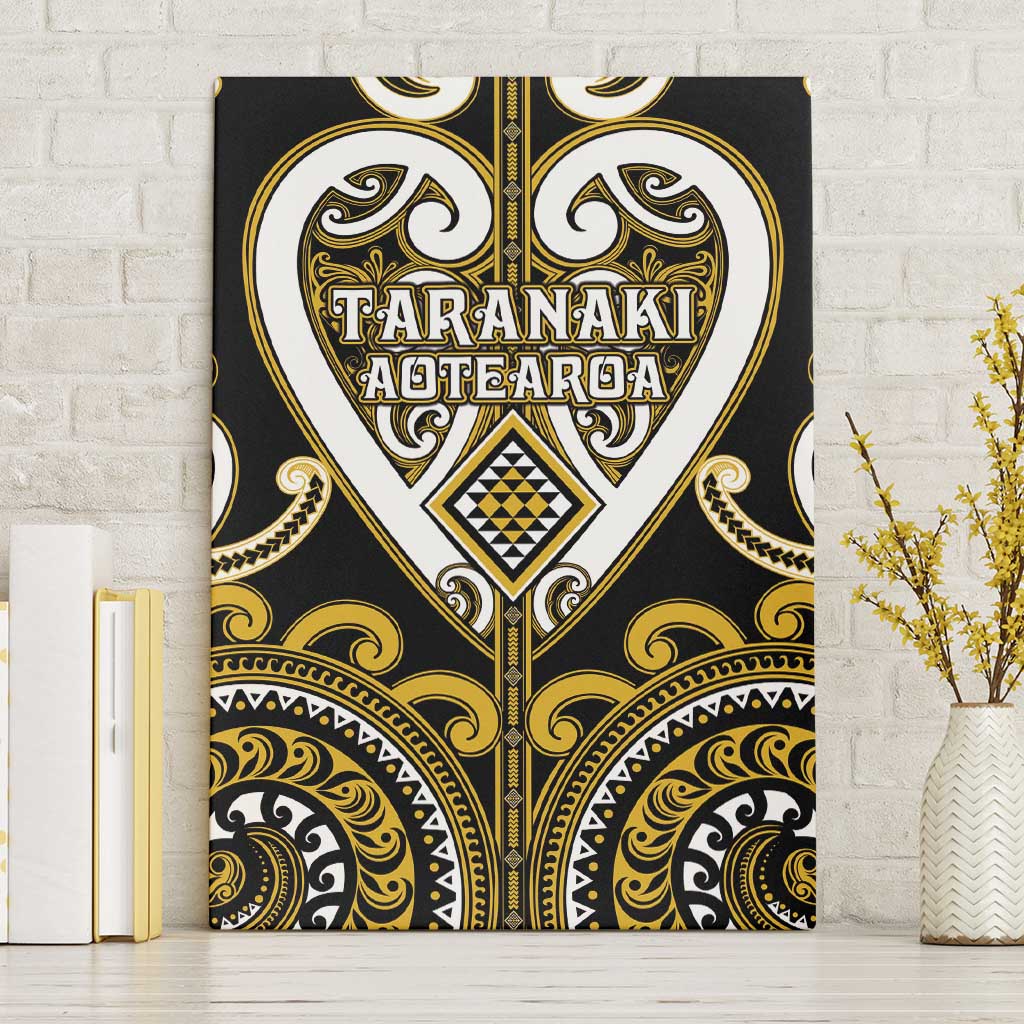Aotearoa Taranaki Canvas Wall Art Maori Tribal Pattern LT05 Without Frame Yellow - Polynesian Pride