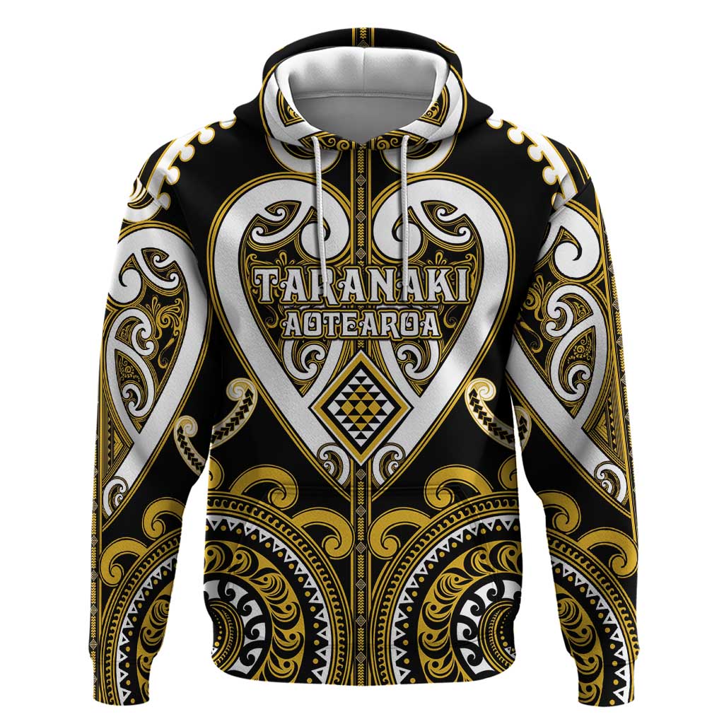 Custom Aotearoa Taranaki Hoodie Maori Tribal Pattern LT05 Pullover Hoodie Yellow - Polynesian Pride