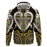 Custom Aotearoa Taranaki Hoodie Maori Tribal Pattern LT05 Pullover Hoodie Yellow - Polynesian Pride
