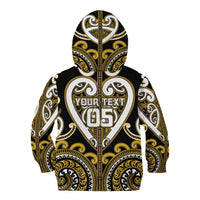 Custom Aotearoa Taranaki Kid Hoodie Maori Tribal Pattern LT05 - Polynesian Pride