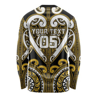 Custom Aotearoa Taranaki Long Sleeve Shirt Maori Tribal Pattern LT05 - Polynesian Pride