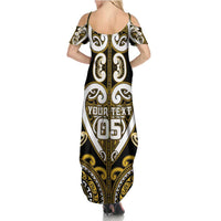Custom Aotearoa Taranaki Summer Maxi Dress Maori Tribal Pattern LT05 - Polynesian Pride