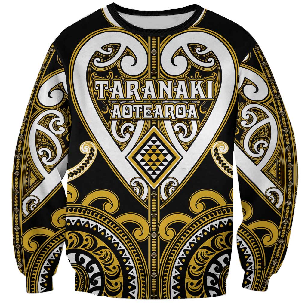 Custom Aotearoa Taranaki Sweatshirt Maori Tribal Pattern LT05 Unisex Yellow - Polynesian Pride