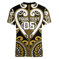 Custom Aotearoa Taranaki Women V-Neck T-Shirt Maori Tribal Pattern LT05 - Polynesian Pride