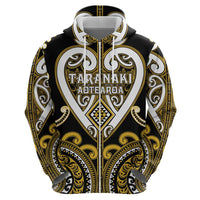 Custom Aotearoa Taranaki Zip Hoodie Maori Tribal Pattern LT05 - Polynesian Pride