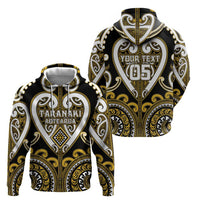 Custom Aotearoa Taranaki Zip Hoodie Maori Tribal Pattern LT05 - Polynesian Pride