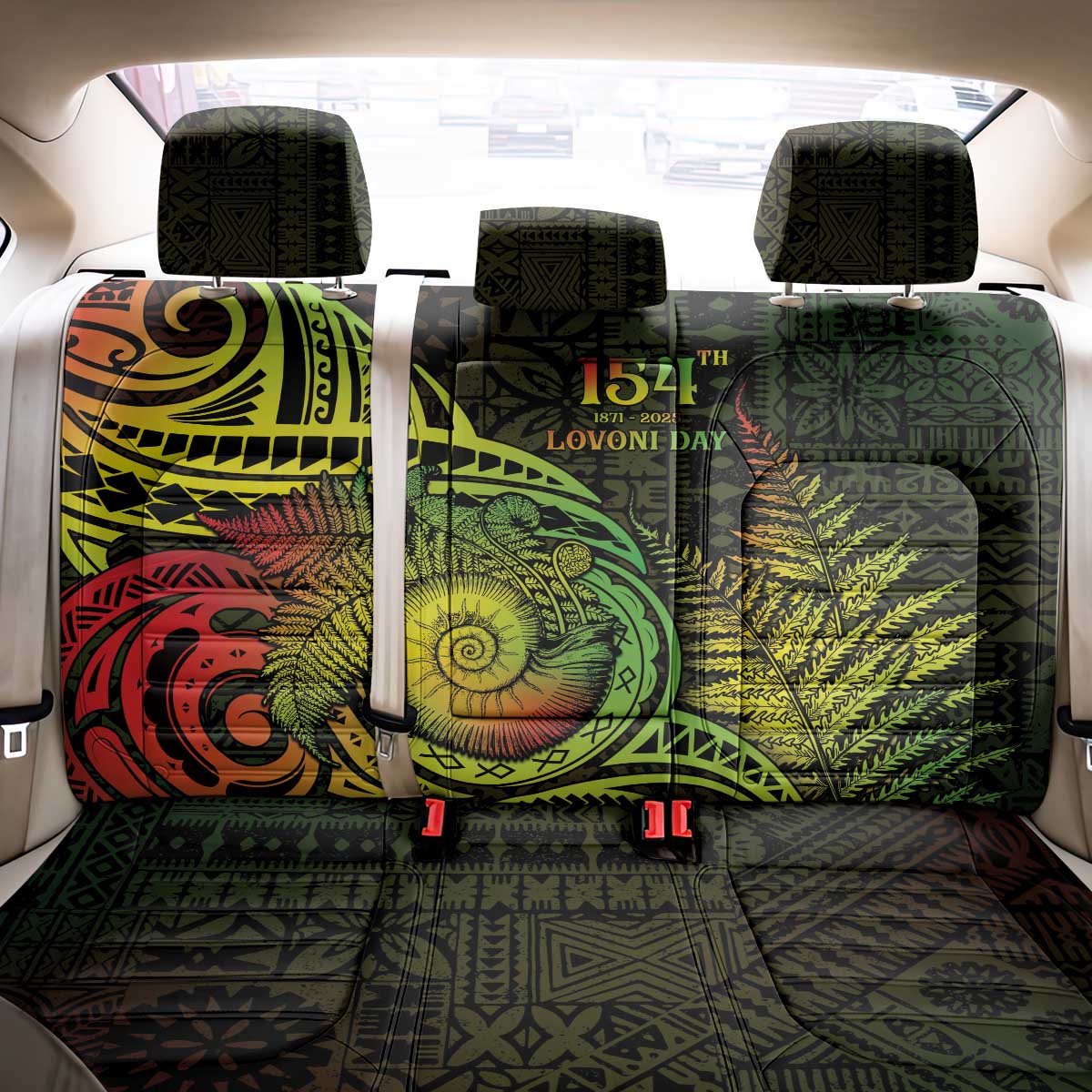 Fiji Lovoni Day Back Car Seat Cover 154th Years LT05 - Polynesian Pride