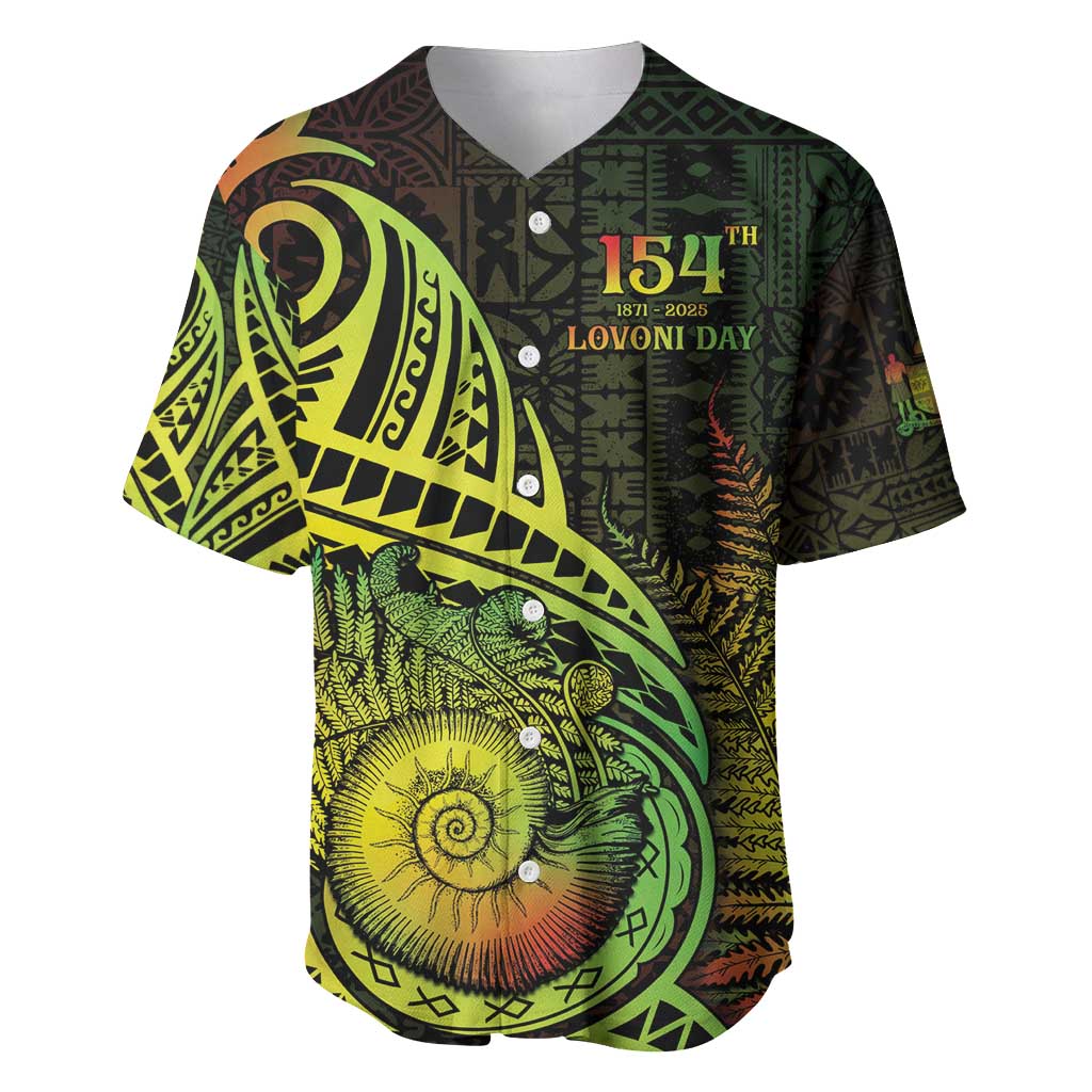 Personalised Fiji Lovoni Day Baseball Jersey 154th Years LT05 Reggae - Polynesian Pride