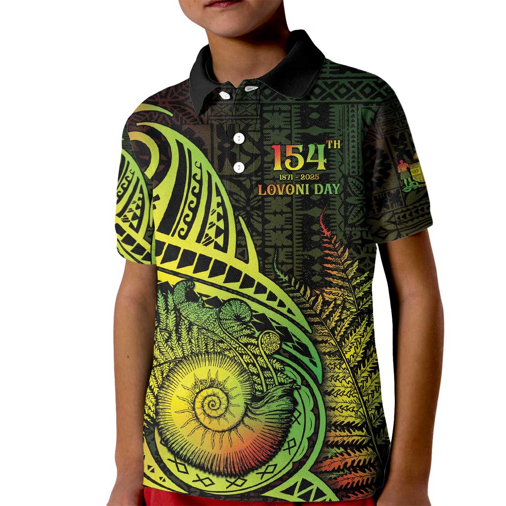 Personalised Fiji Lovoni Day Kid Polo Shirt 154th Years LT05 Kid Reggae - Polynesian Pride