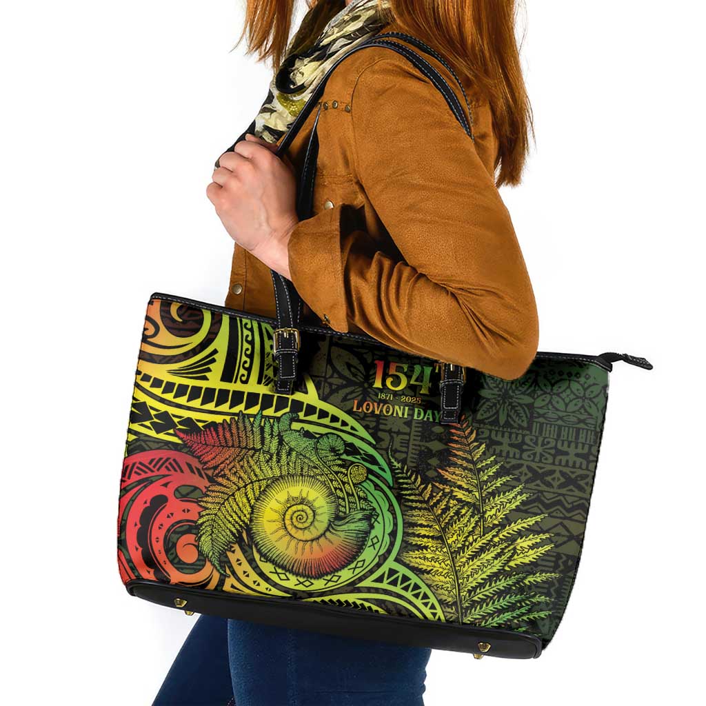Fiji Lovoni Day Leather Tote Bag 154th Years LT05 Reggae - Polynesian Pride