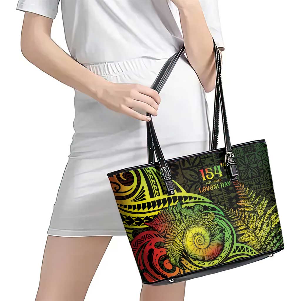 Fiji Lovoni Day Leather Tote Bag 154th Years LT05 - Polynesian Pride