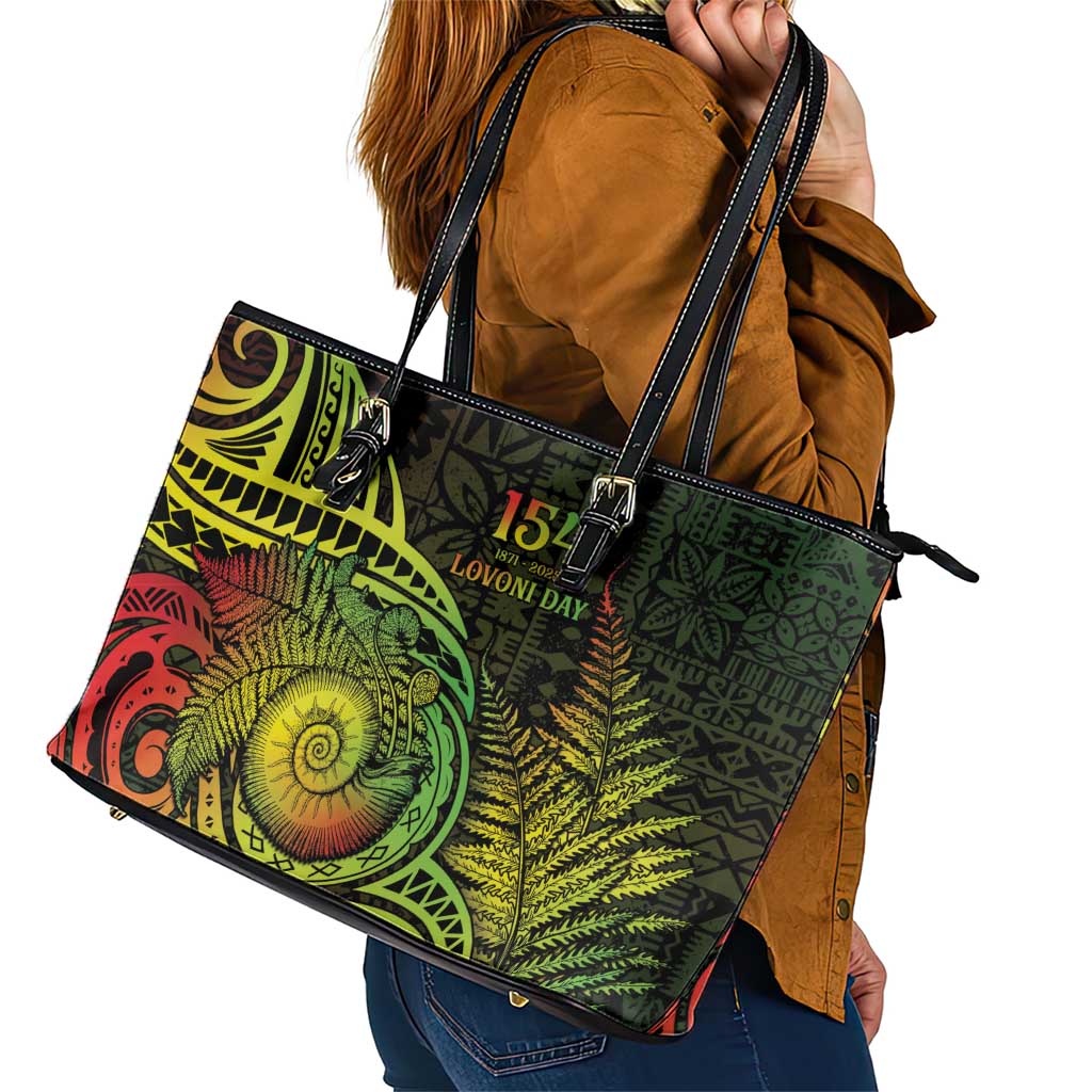 Fiji Lovoni Day Leather Tote Bag 154th Years LT05 - Polynesian Pride