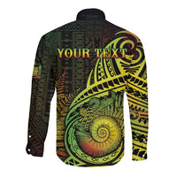 Personalised Fiji Lovoni Day Long Sleeve Button Shirt 154th Years LT05 - Polynesian Pride