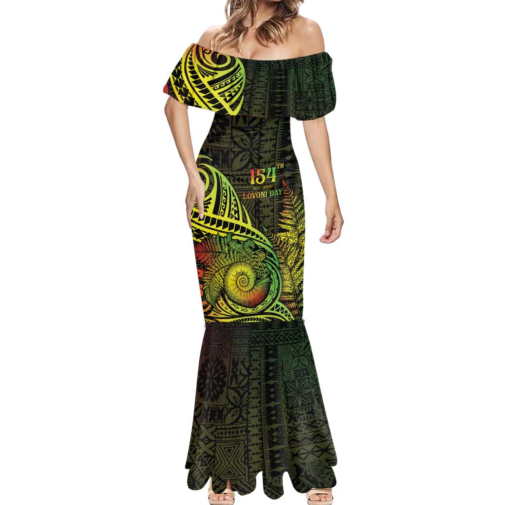 Personalised Fiji Lovoni Day Mermaid Dress 154th Years LT05 - Polynesian Pride
