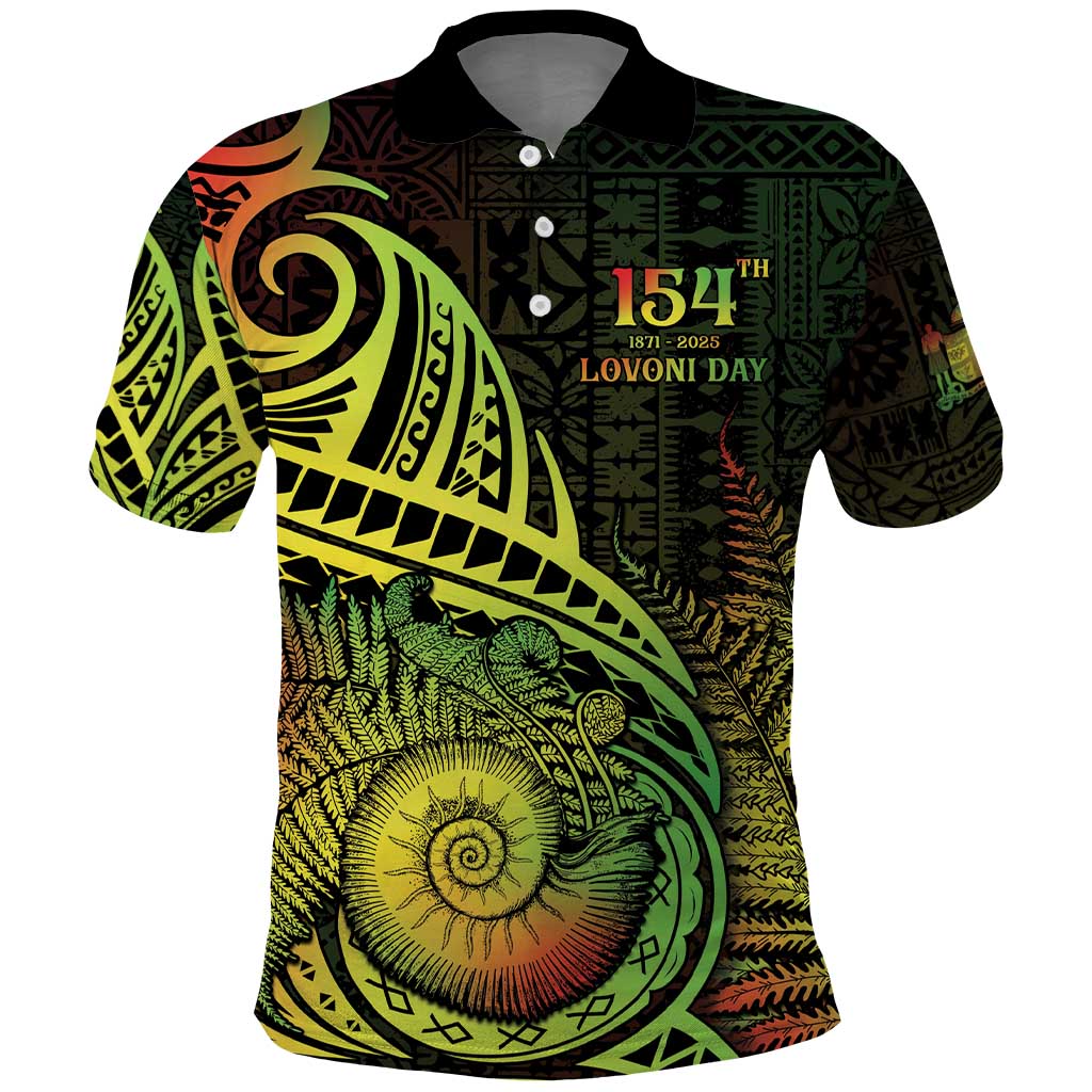 Personalised Fiji Lovoni Day Polo Shirt 154th Years LT05 Reggae - Polynesian Pride
