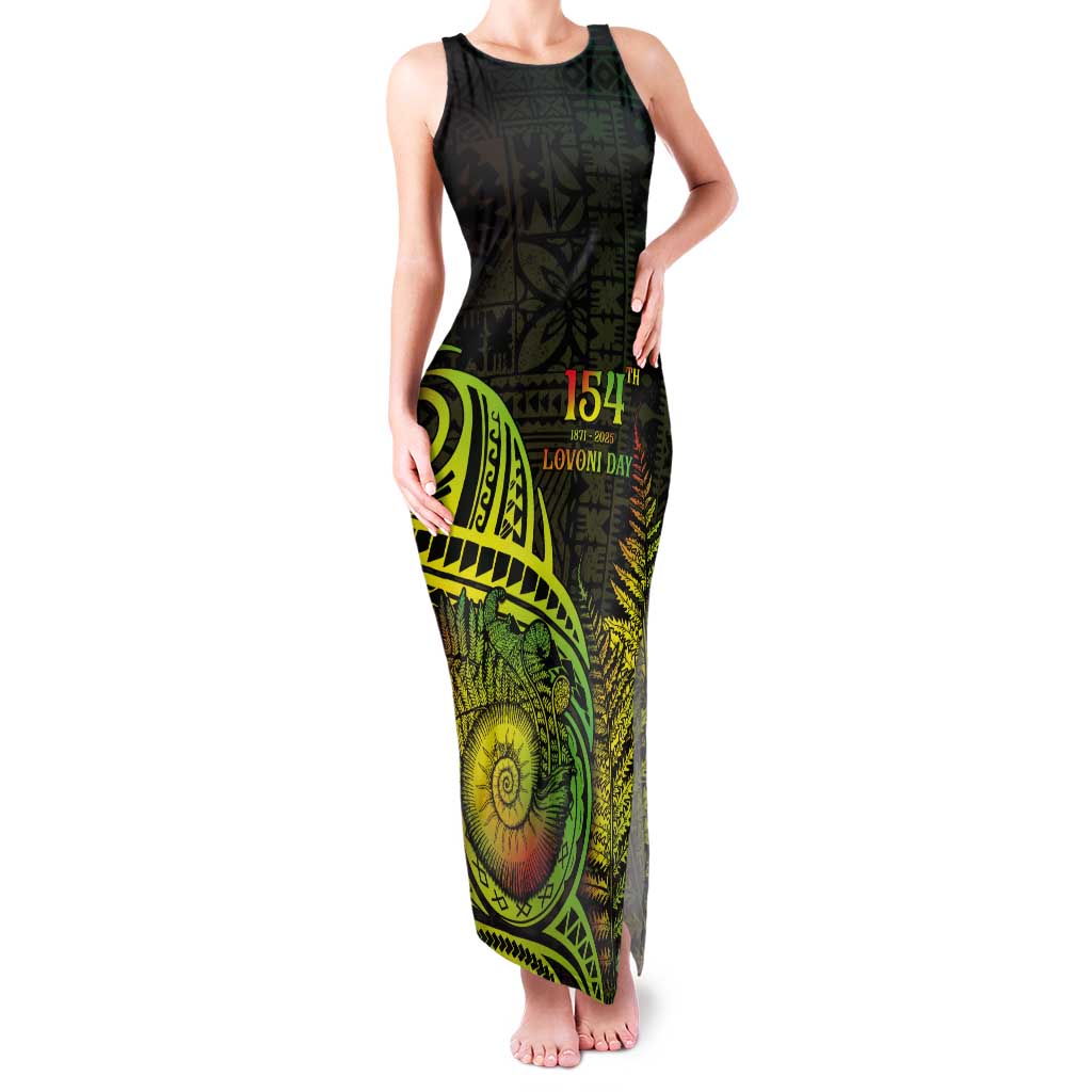 Personalised Fiji Lovoni Day Tank Maxi Dress 154th Years LT05 Women Reggae - Polynesian Pride