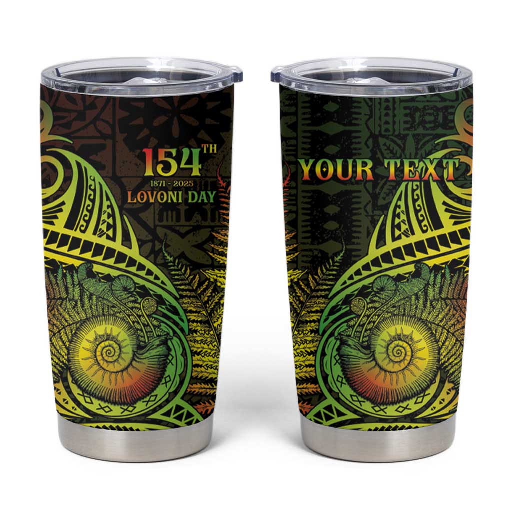 Personalised Fiji Lovoni Day Tumbler Cup 154th Years LT05 Reggae - Polynesian Pride