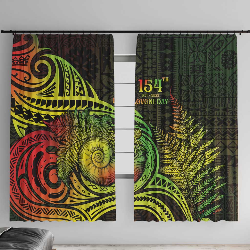 Fiji Lovoni Day Window Curtain 154th Years LT05 With Hooks Reggae - Polynesian Pride