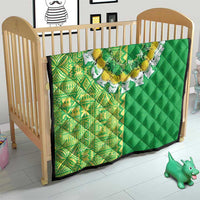 Fiji Lovoni Quilt Fijian Tapa Salusalu Green Glitter LT05 - Polynesian Pride