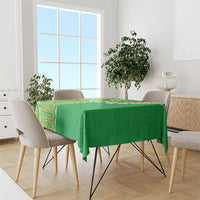 Fiji Lovoni Tablecloth Fijian Tapa Salusalu Green Glitter LT05 - Polynesian Pride