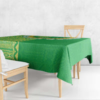 Fiji Lovoni Tablecloth Fijian Tapa Salusalu Green Glitter LT05 - Polynesian Pride