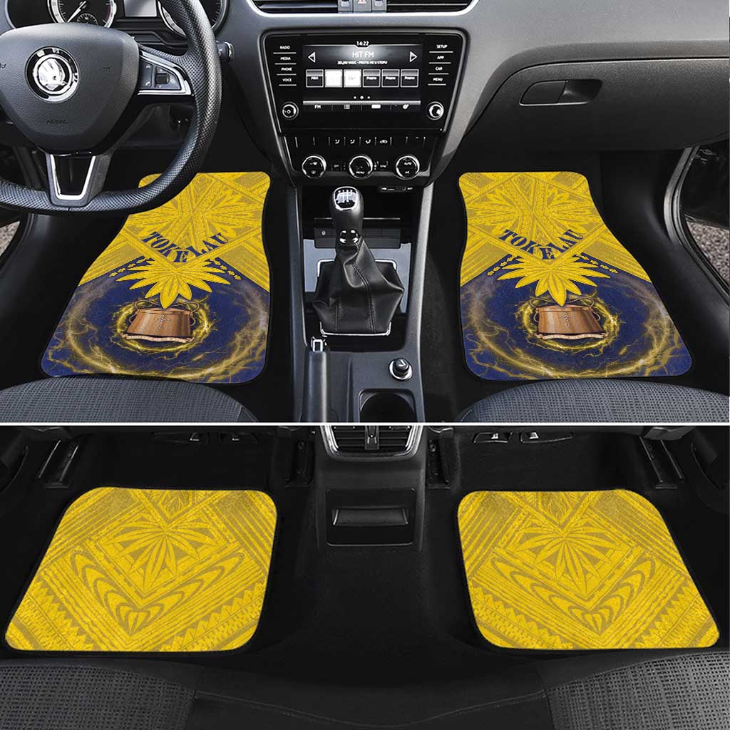 Tokelau Tokehega Day Car Mats National Badge Special Style LT05 Set 4pcs Yellow - Polynesian Pride
