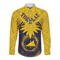Tokelau Tokehega Day Long Sleeve Button Shirt National Badge Special Style LT05 Unisex Yellow - Polynesian Pride