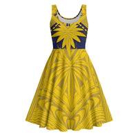 Tokelau Tokehega Day Midi Dress National Badge Special Style LT05 Yellow - Polynesian Pride