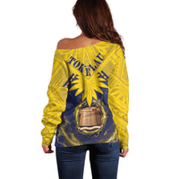 Tokelau Tokehega Day Off Shoulder Sweater National Badge Special Style LT05 - Polynesian Pride