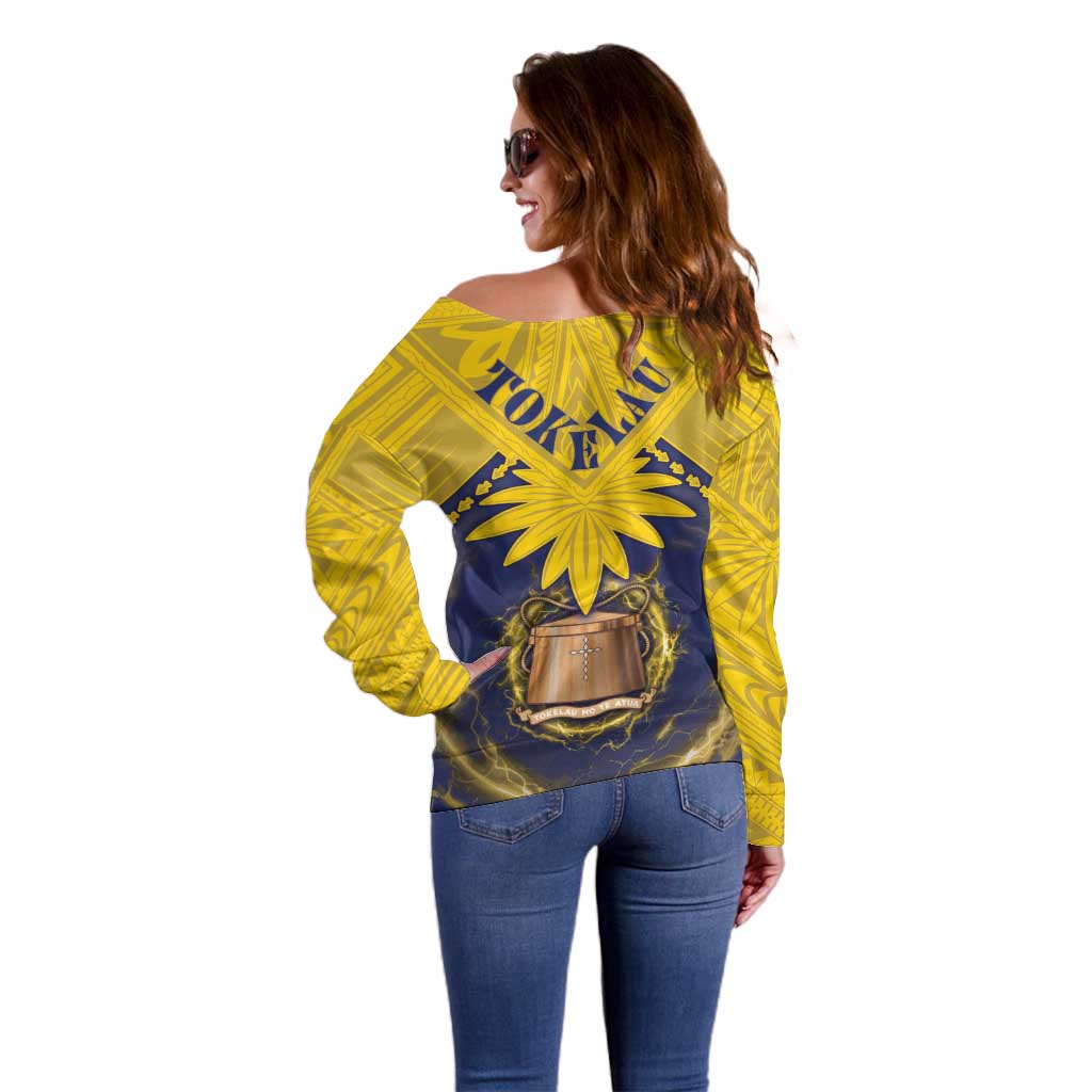 Tokelau Tokehega Day Off Shoulder Sweater National Badge Special Style LT05 - Polynesian Pride