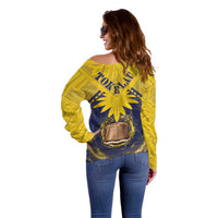 Tokelau Tokehega Day Off Shoulder Sweater National Badge Special Style LT05 - Polynesian Pride