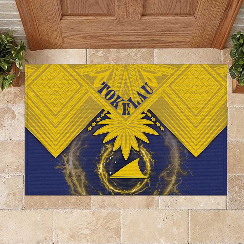 Tokelau Tokehega Day Rubber Doormat National Badge Special Style LT05 Yellow - Polynesian Pride
