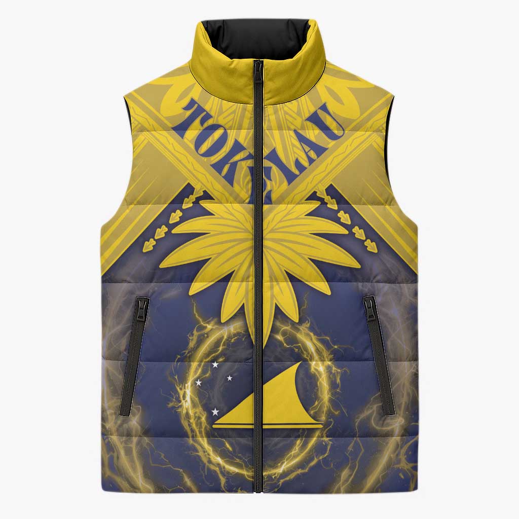 Tokelau Tokehega Day Sleeveless Puffer Jacket National Badge Special Style LT05 Yellow - Polynesian Pride