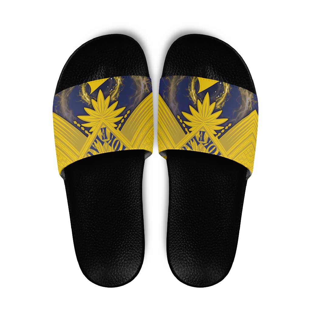 Tokelau Tokehega Day Slide Sandals National Badge Special Style LT05 Yellow - Polynesian Pride