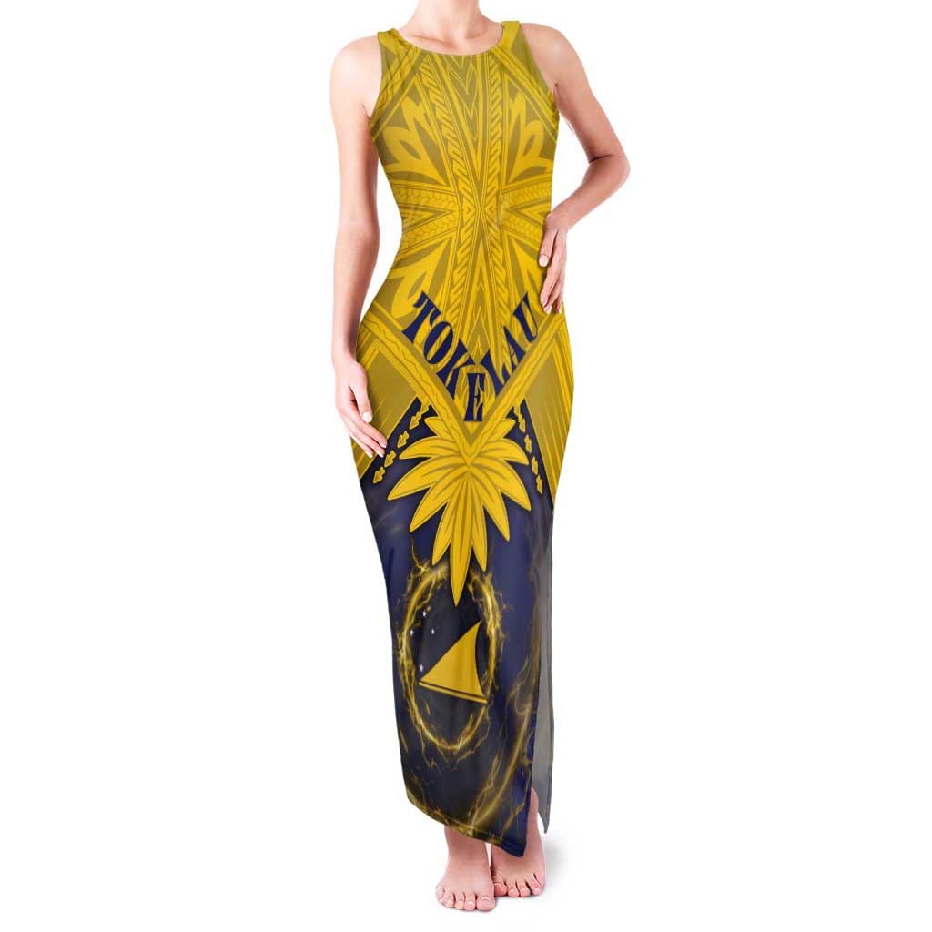 Tokelau Tokehega Day Tank Maxi Dress National Badge Special Style LT05 Women Yellow - Polynesian Pride