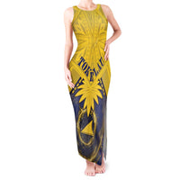 Tokelau Tokehega Day Tank Maxi Dress National Badge Special Style LT05 Women Yellow - Polynesian Pride