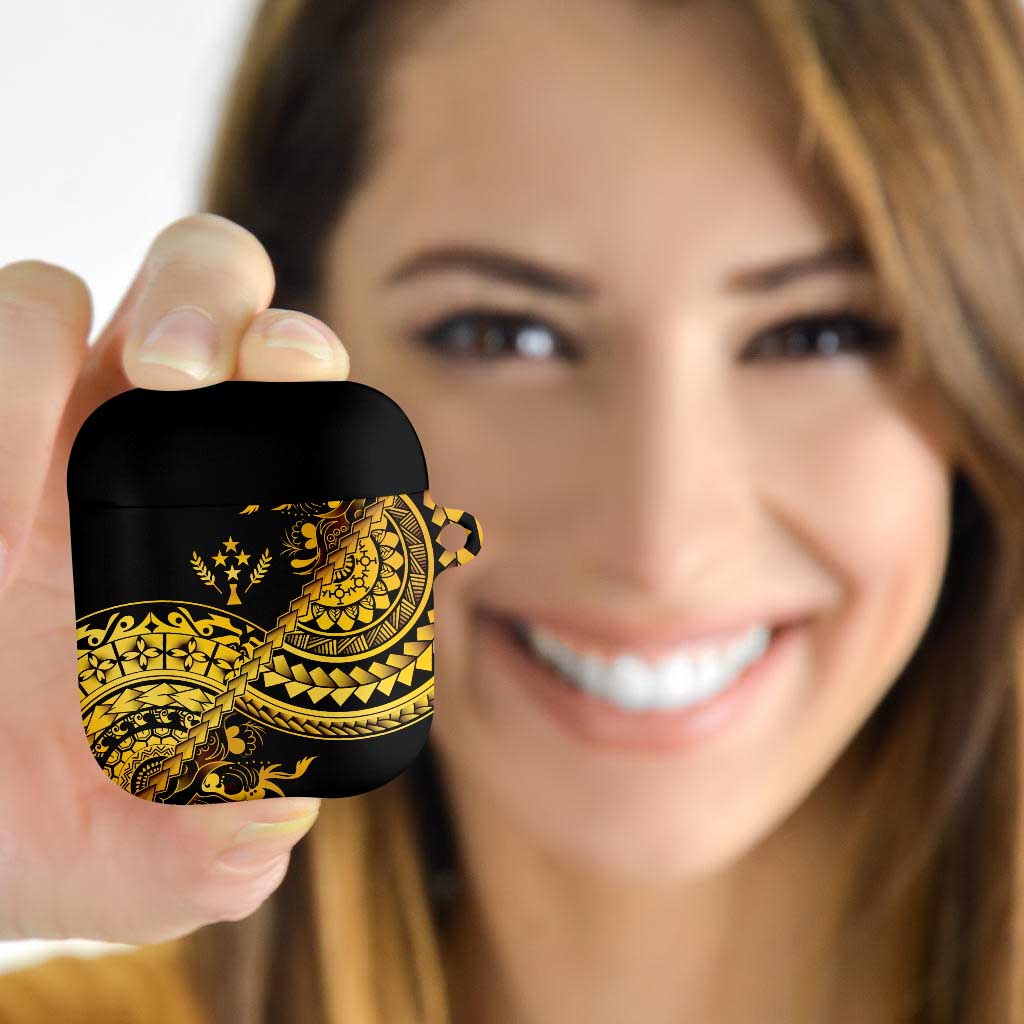 Kosrae Liberation Day AirPods Case Polynesian Floral Tattoo LT05 Gold - Polynesian Pride