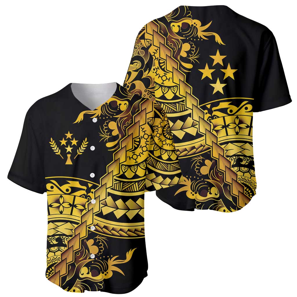 Kosrae Liberation Day Baseball Jersey Polynesian Floral Tattoo LT05 - Polynesian Pride
