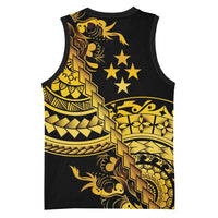 Kosrae Liberation Day Basketball Jersey Polynesian Floral Tattoo LT05 - Polynesian Pride