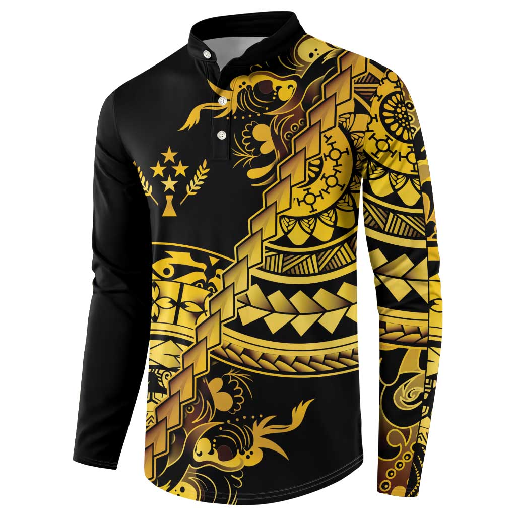 Kosrae Liberation Day Button Sweatshirt Polynesian Floral Tattoo LT05 - Polynesian Pride