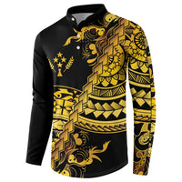 Kosrae Liberation Day Button Sweatshirt Polynesian Floral Tattoo LT05 - Polynesian Pride
