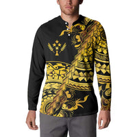 Kosrae Liberation Day Button Sweatshirt Polynesian Floral Tattoo LT05 - Polynesian Pride