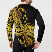 Kosrae Liberation Day Button Sweatshirt Polynesian Floral Tattoo LT05 - Polynesian Pride