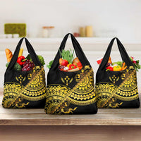 Kosrae Liberation Day Grocery Bag Polynesian Floral Tattoo LT05 3-pack One Size Gold - Polynesian Pride