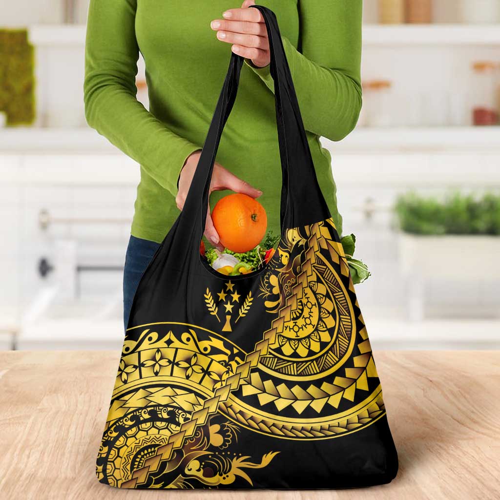 Kosrae Liberation Day Grocery Bag Polynesian Floral Tattoo LT05 - Polynesian Pride