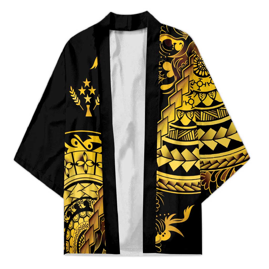 Kosrae Liberation Day Kimono Polynesian Floral Tattoo LT05 Unisex Gold - Polynesian Pride
