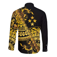 Kosrae Liberation Day Long Sleeve Button Shirt Polynesian Floral Tattoo LT05 - Polynesian Pride