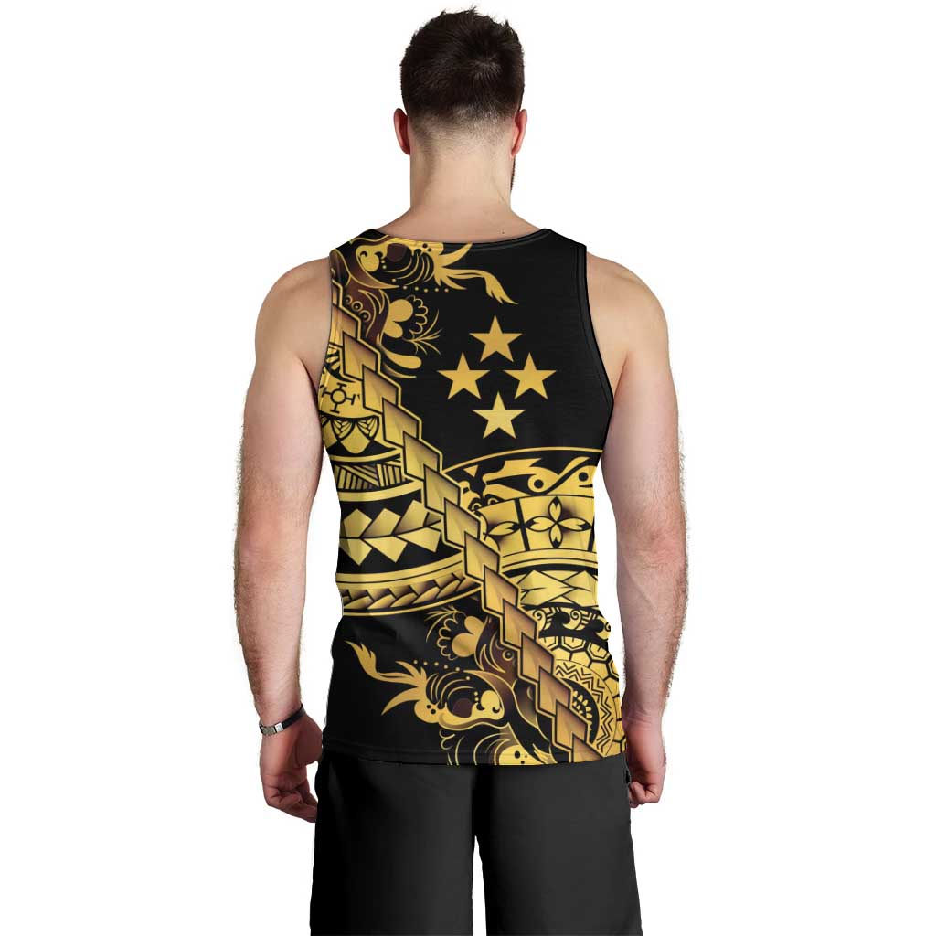 Kosrae Liberation Day Men Tank Top Polynesian Floral Tattoo LT05 - Polynesian Pride