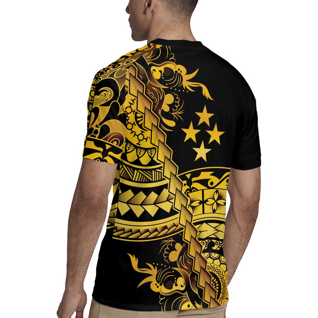 Kosrae Liberation Day Rugby Jersey Polynesian Floral Tattoo LT05 - Polynesian Pride