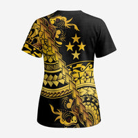 Kosrae Liberation Day Scrub Top Polynesian Floral Tattoo LT05 - Polynesian Pride
